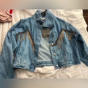Fringe jean jacket